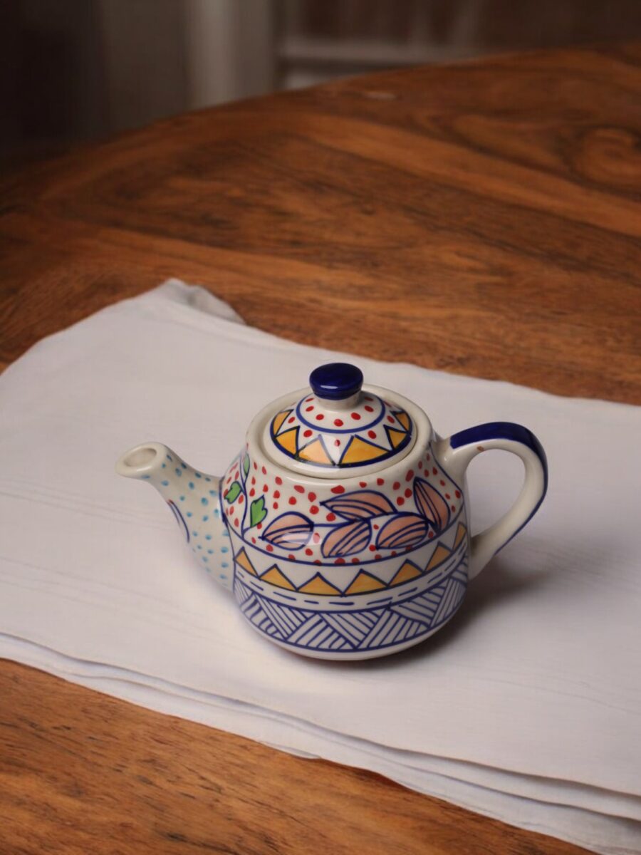 Lisbon Elegance Ceramic Tea Set (1 Pot & 4 Cups)