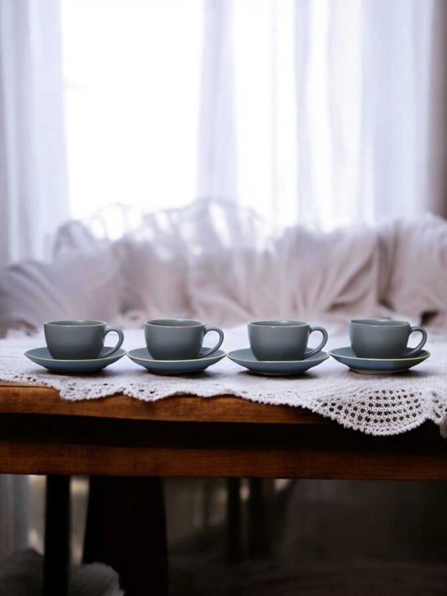 Serene Charcoal Cup & Saucer Set