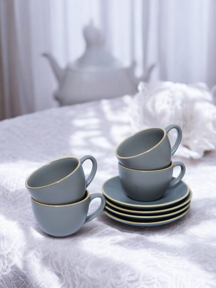 Serene Charcoal Cup & Saucer Set