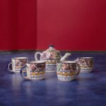 Lisbon Elegance Ceramic Tea Set (1 Pot & 4 Cups)